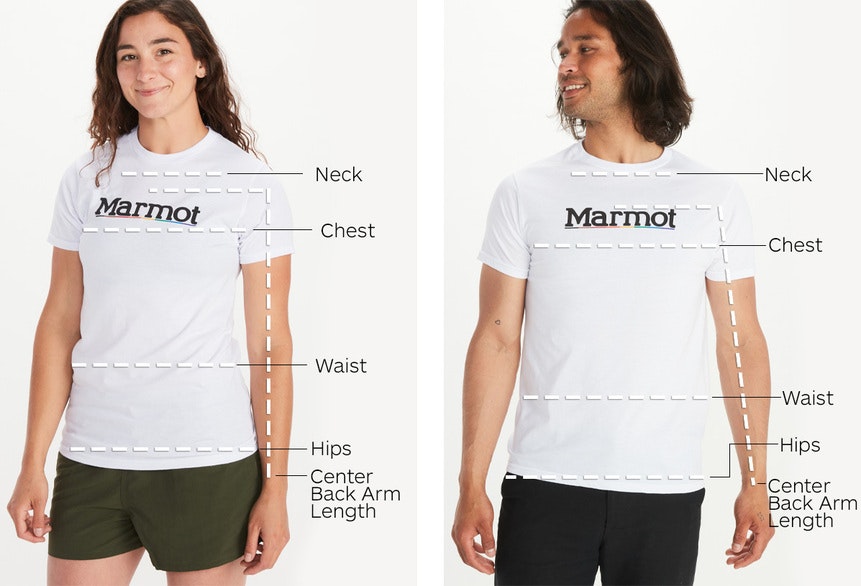 Marmot women's cheap size chart